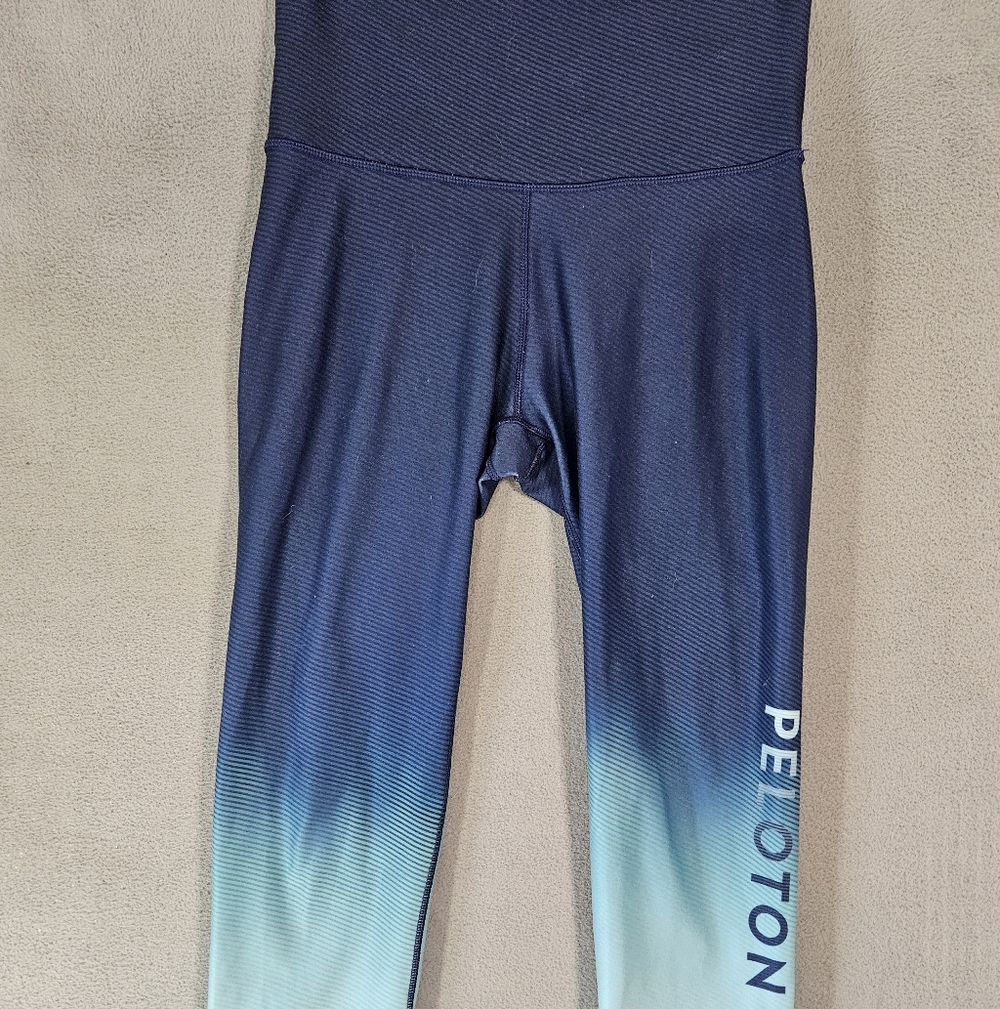 WITH x Peloton Tie Dye Leggings Blue Teal Design Reversible Yoga Crop Medium